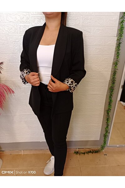 MODABESİ Kolu leoparlı blazer ceket