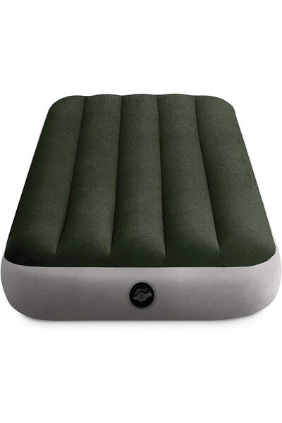 Intex PVC/Polyester/ABS/Rayon Junior Twin Dura-Beam Prestige Downy Airbed, 64106, Green, H25 x W76 x