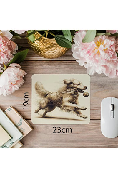 Wisdom Rain Mousepad Golden Retriever în poziție de joacă - 19x23 cm 2 mm dre...