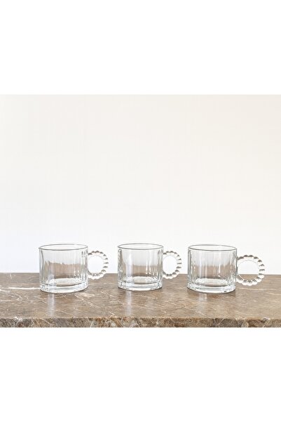 ZÜRİH COLLECTİON BONCUK KUPLU ÇAY FİNCANI-BARDAĞI 3 PARÇA