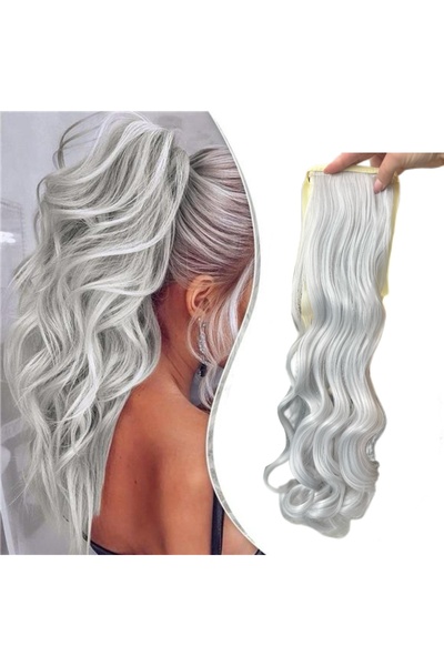 Oskar Shop Oskar Cozi Look Coada de Par cu bentite ondulata Grey