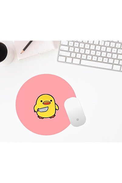 FenerciHediyelik Katil Civciv Desenli Baskılı Yuvarlak MousePad