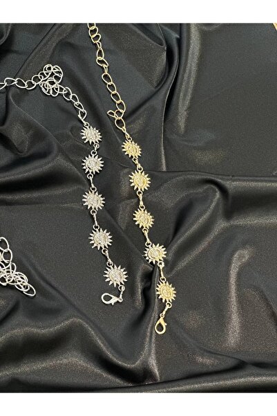 Fiori Curea de talie pentru femei cu detalii aurii și argintii, curea pentru rochie, curea pentru fustă, curea pentru pantaloni