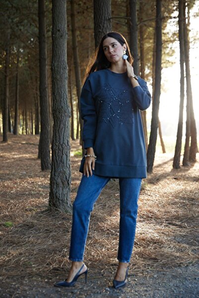 Moodbasic Embroidered Stone-Set Tencel Tunic