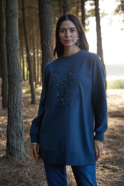Moodbasic Embroidered Stone-Set Tencel Tunic