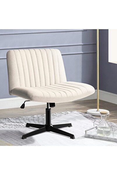 PUKA PUKAMI Criss Cross Chair, Comfortable Office Desk Chair with Sacrum Legs, No Wheels, Modern Fabric