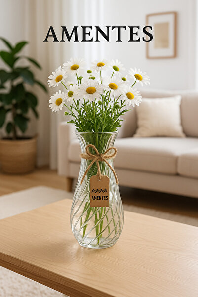 Amentes Dekoratif Vazo Saydam Cam yeni nesil