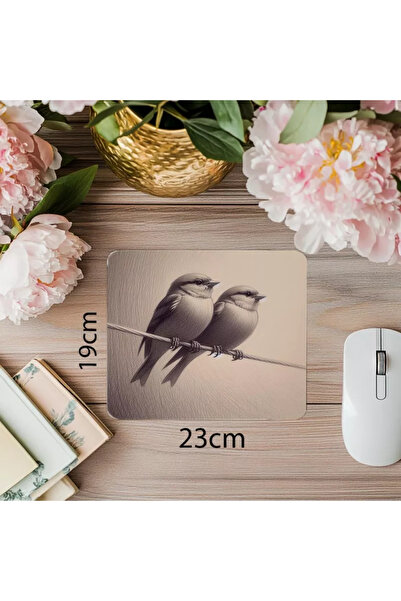 Wisdom Rain Două șoareci șezând împreună Mousepad cu desen - 19x23 cm 2 mm dreptunghiular Mouse Pad imprimat importat