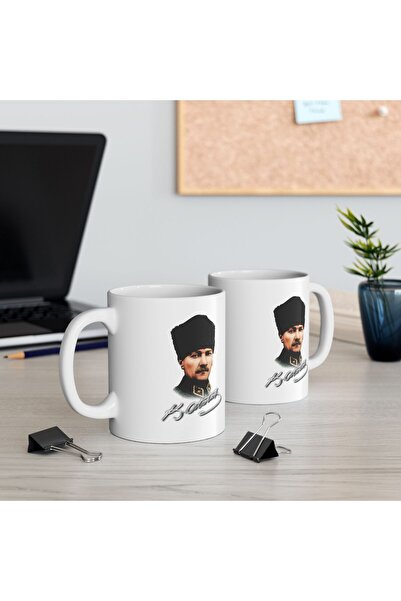 nyshediyelik Ataturk Printed Signature Mug Cup