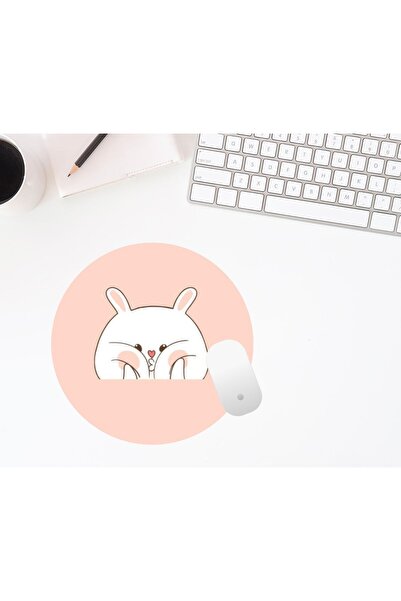 FenerciHediyelik لوحة ماوس مستديرة على شكل أرنب مطبوع