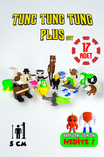 GiginGo Tung Tung Tung Plus Set - 17 Adet Brainrot Karakteri - Tung Tung Tung Sahur Oyuncakları