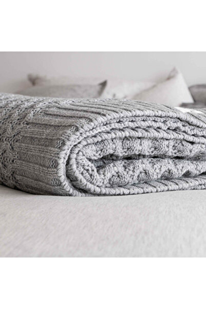 Battani.Co Home Kalın Örgü Battaniye Sofa & Yatak Üstü Dekoratif Battaniye 130cm x 170cm