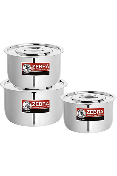 Zebra THAILAND Stainless steel 10pcs pot set big size (16,20,24,28,32cm) Capacity(1.5,3.0,5.2,8.0,12.0 L)
