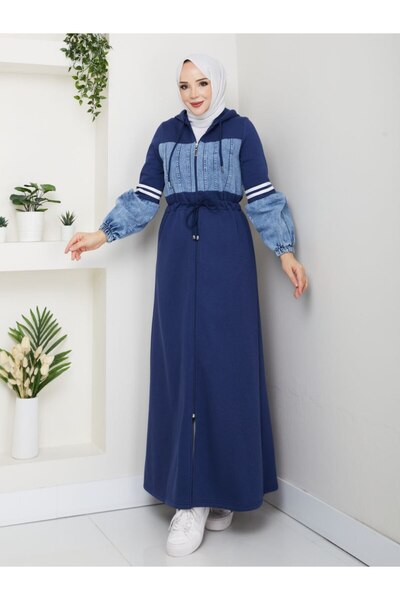 moda4b Women's Sports Coat – Three Thread Denim Detail N-05472 _ Navy Blue