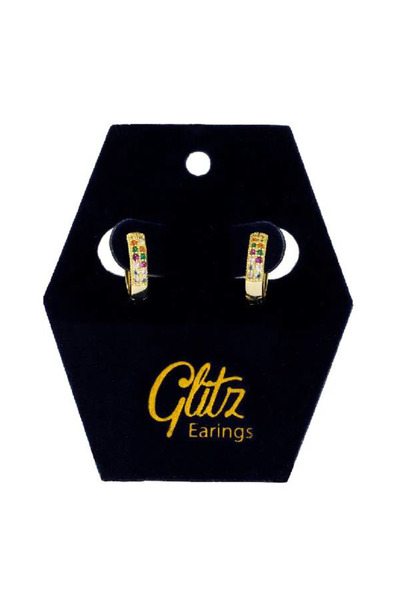 Glitz جليتز حلق اذن الوان متعدده دائره ذهبي