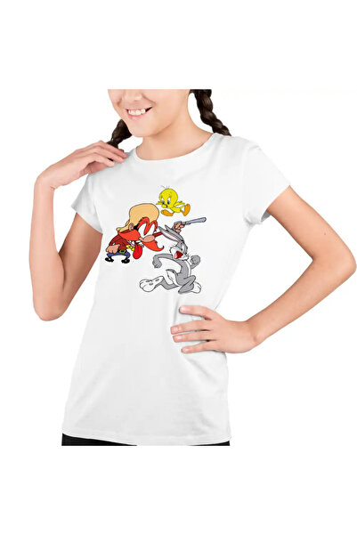 OEM Tricou Copii Fete Yosemite Sam Tweety Bug Bunny Iepure