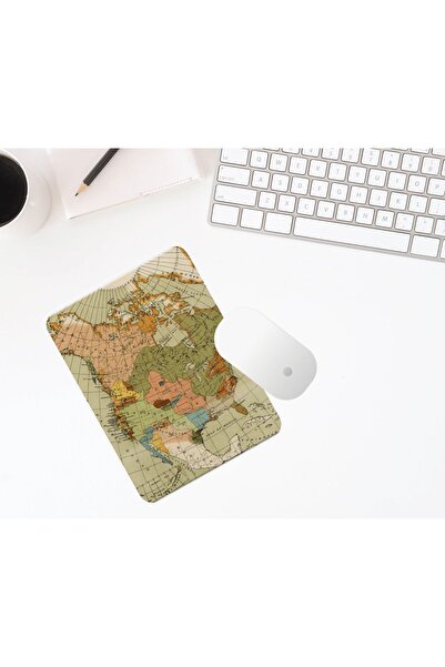 FenerciHediyelik لوحة ماوس مستطيلة الشكل من Vintage Map مع دعم للمعصم
