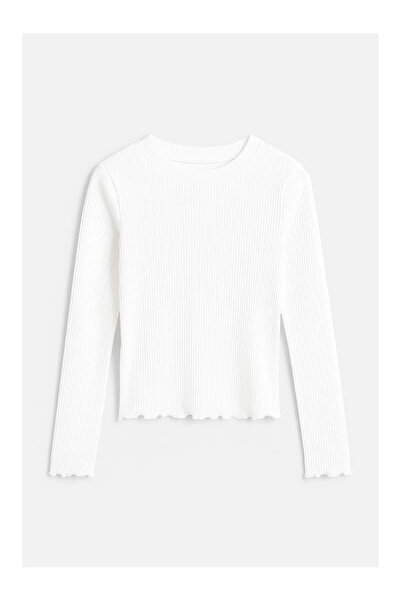 kidstalya White Ribbed Girl's Bodysuit