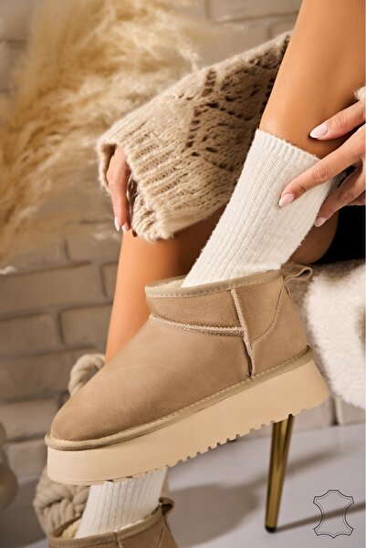 Joana Κομψές χακί σουέτ δερμάτινες μπότες για γυναίκες