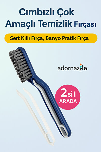 adornazzle İnce Uçlu Derz ve Detay Temizlik Fırçası, Sert Kıllı Fırça, Banyo ...