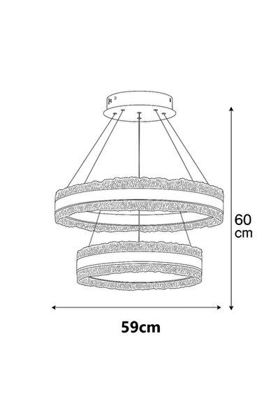 Store Edward Çift Katlı Rose Gold 3 Renk Kumandalı Lüx Led Modern Ledli Avize