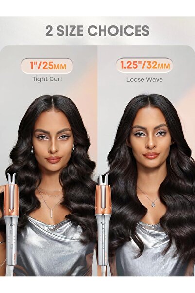 Zen Store Automatic Curling Iron 1 ¼ inch with 3 Temperatures Fast Heating, 2-Way Rotation, Automatic