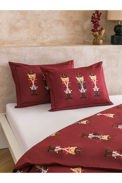 LC Waikiki Vizyon New Season Bear Teddy Printed Cotton Double Duvet Cover Set