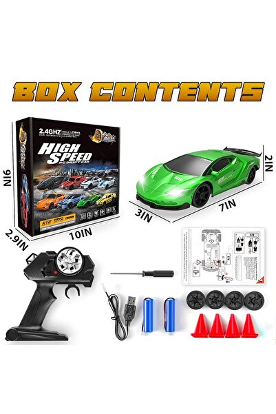 Top Race RC Drift Uzaktan Kumandalı Araba 2.4GHz 1/24 4WD 15KM/S Yüksek Hızlı...