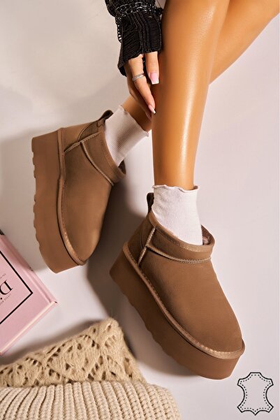 Joana Γυναικείες Καφέ Δερμάτινες Μπότες Riyanvi από Σουέτ