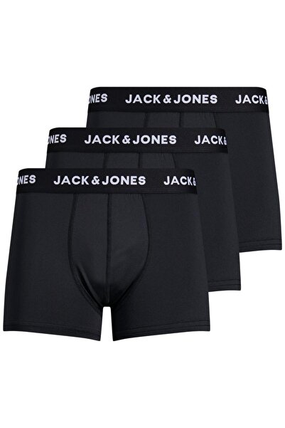 Jack & Jones Jack Jones Černé pánské boxerky z mikrovlákna, balení 3 ks 12182421