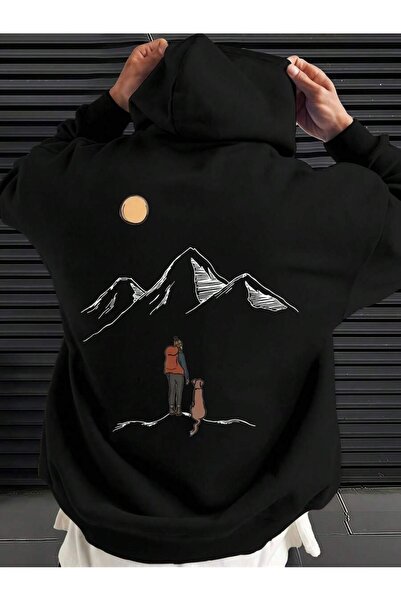 OVER HEAD Hanorac pentru bărbați Human Nature Sun B cu imprimeu cu 3 fire