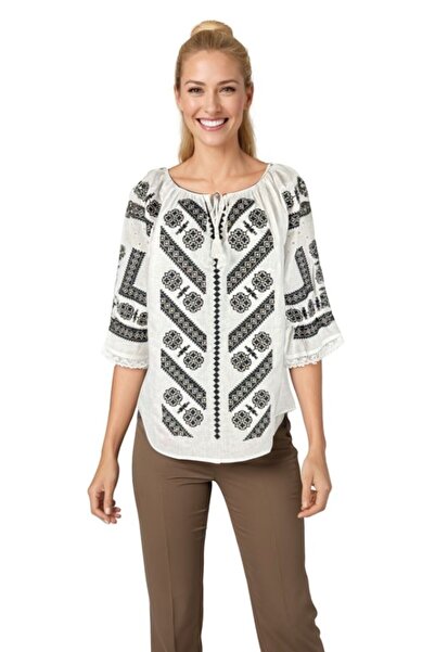 rody's forever Women’s Blouse O25 White/Red –size XL