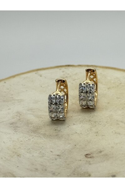 AUBRA حلقة أذن مرصعة بحجر الزركون – مطلية باللون الوردي |   فولاذ 316L، لا يت...