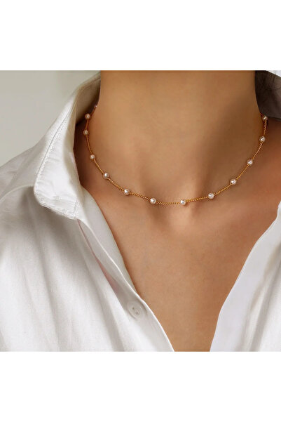 GlaMLo Accessories Colier subțire cu perle mici