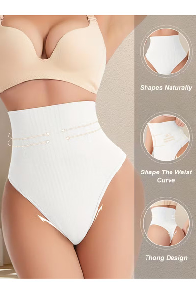 NADIA Chiloti Modelatori Tanga, Model Nou, Culoare Alb, Masura M