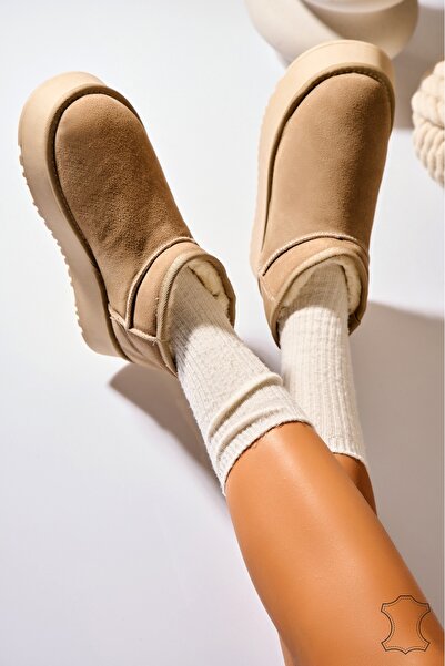 Joana Κομψές χακί σουέτ δερμάτινες μπότες για γυναίκες