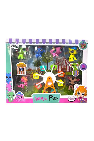 Kardelen Oyuncak Animal park minişler dönme dolap serüveni 6 adet miniş figür seti 32x25 cm