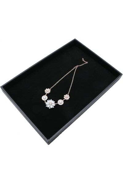 Generic Black Velvet Stackable Jewelry Tray Showcase Display Stackable Neckla...