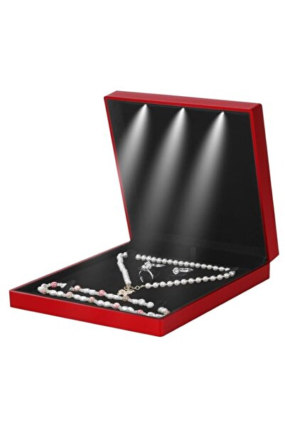 Generic LETURE Large Velvet Jewelry Set Gift Box, Necklace Box With LED Light...