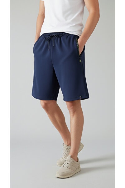 balkonda Men's Shorts Bermuda Zippered Cotton Comfortable Fit Flexible