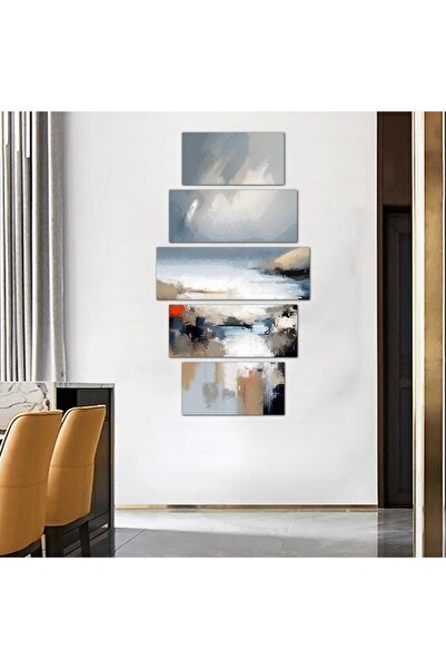 Generic Modern wall panel, artistic drawing of the sea - 24051 - divided into five graduated pieces - 1