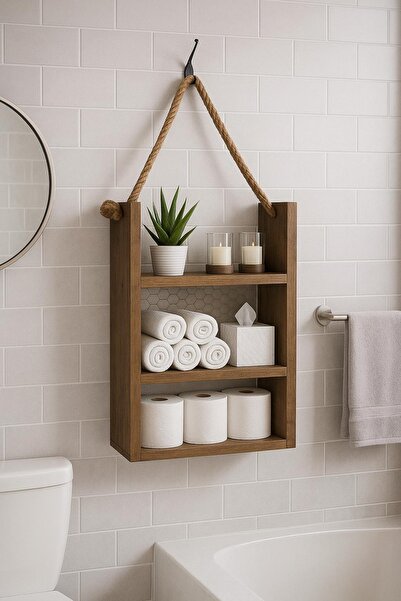 Esla home Çok Amaçlı Raf – Şık Tasarımıyla Banyonuzda, Salonunuzda ve Ofisinizde kitaplıgınızda ceviz agacında