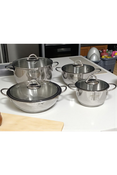 Akdeniz Linda 8 Parça Çelik Tencere Seti