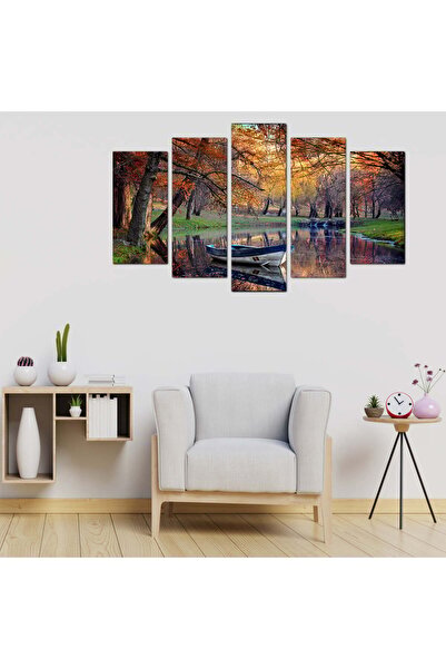 Generic Wall panel - Boat in the middle of nature - 661 - divided into five graduated pieces - 1