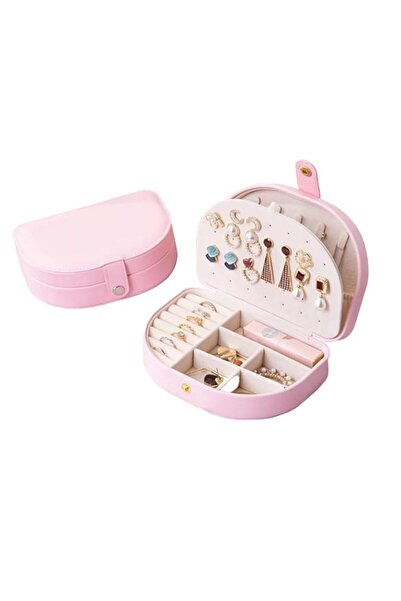 Generic Brand Premium PU Leather Portable Jewelry Box, 2-Layer Small Travel M...