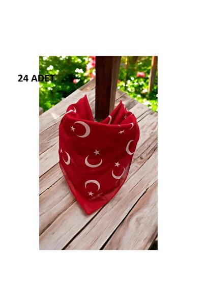 Yuchicly Kırmızı Ay Yıldız Türk Bayrağı Fular 24 ADET