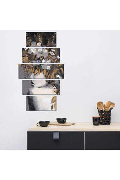 Generic Wall panel - Woman artwork - 30031 - divided into five graduated pieces - 1