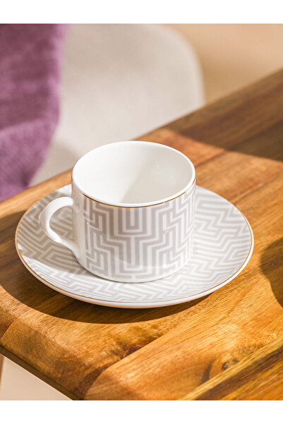 LC Waikiki Peak Yeni Sezon Baskılı 2 Kişilik Porselen Kahve Fincan Takımı 90 ml