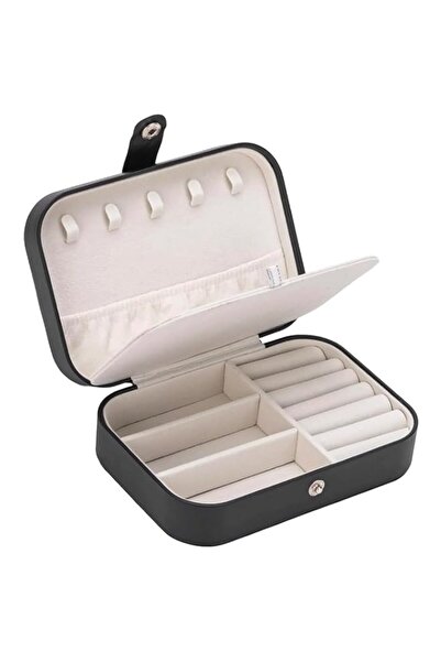 Generic Brand Jewelry Organizer Box PU Leather, Black - Large, Travel Accesso...