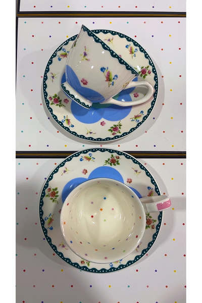 ROY KING Çırağan Home Çiçekli Mix 2’li Kahve Fincan Takımı